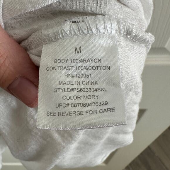 pink republic women’s ivory crochet lace tank top size m boho summer casual - Picture 8 of 9